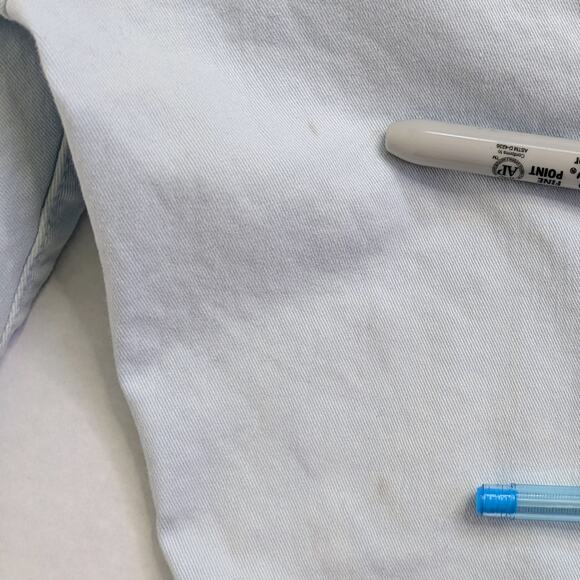 Mother Pants Shaker Prep Fray Women 31 Blue Killing Time Raw Hem Stripe Zipper - Picture 8 of 14